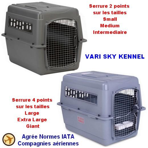 Cage de transport Vari Sky Kennel pour avion - Morin : caisses pour le  transport et le voyage en voiture, train ou en avion des chiens et chats