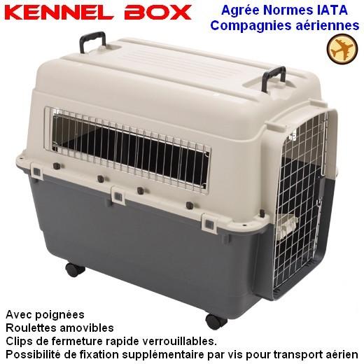 Cage de transport Kennel Box. Caisse Vari Kennel pour chien et chat adaptée  au voyage en voiture, train ou en avion.