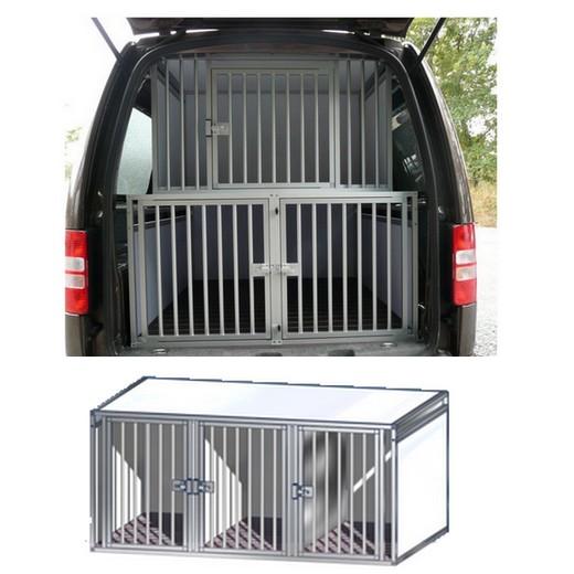 Cage de transport pour coffre de voiture DogBox Pro modele rehausse 2 places