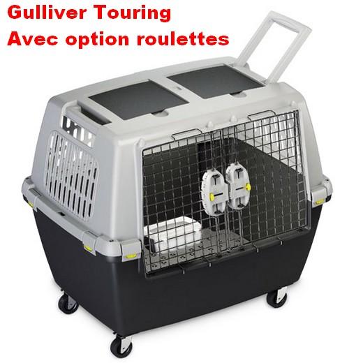 Cage de transport double en Aluminium pour deux chiens. Caisses de  transport Morin : Accessoires pour le voyage en voiture, train ou en avion pour  chien et chat