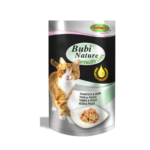 Comparer les prix de Sachet fraicheur Bubi Nature chat, Vitality Care thon et poulet