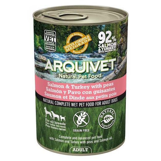 Comparer les prix de Arquivet saumon et dinde aux petits pois et huile de saumon 400 gr