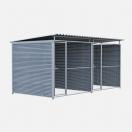 Chenil MKS en composite WPC - ETERNA - double 4 x 2 m avec 1 sparation, 2 portes - Faade en grillage - image 6