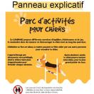 Panneau de signalisation et explicatif du cani parc