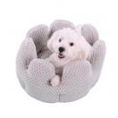 Coussin pour chat et petits chiens en peluche gris - image 2