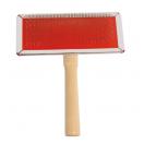 Brosse carde mtal manche bois pour chiens et chats - image 3