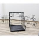 Cage de transport mtal pliante pour chiens et chats avec pan inclin